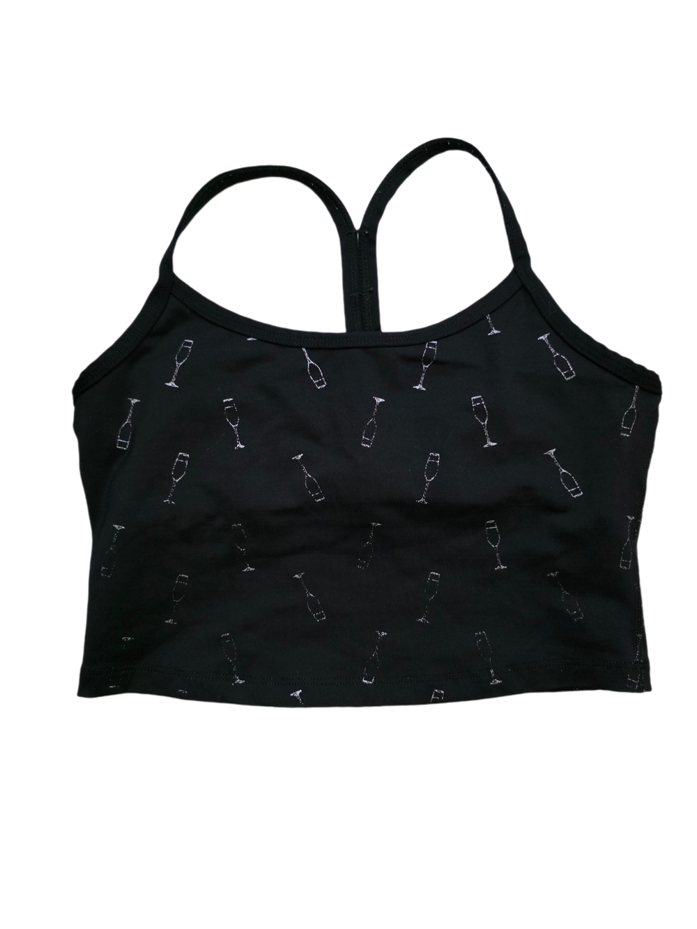 Beyond Yoga Slim Racerback High Cropped Tank With Champagne Glasses Size Small